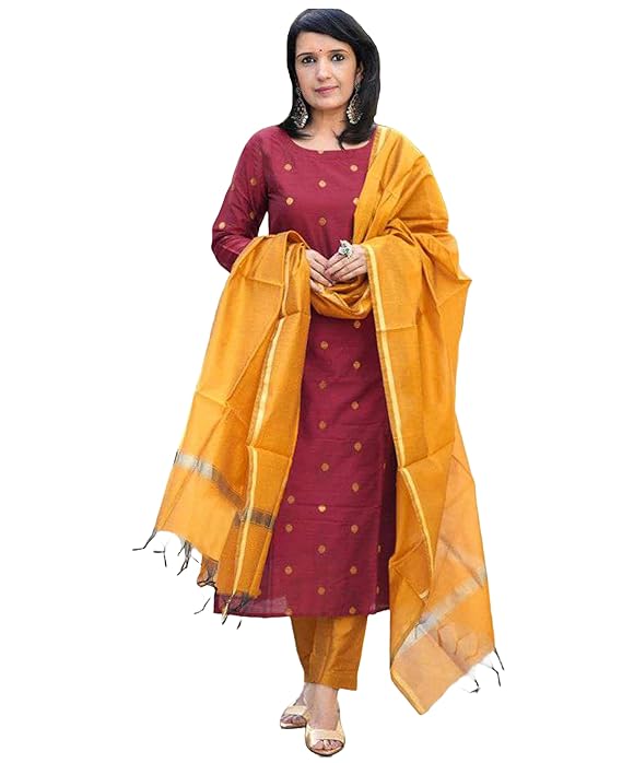 ANNI DESIGNER Women's Rayon-blend Kurta Pant with Dupatta Set