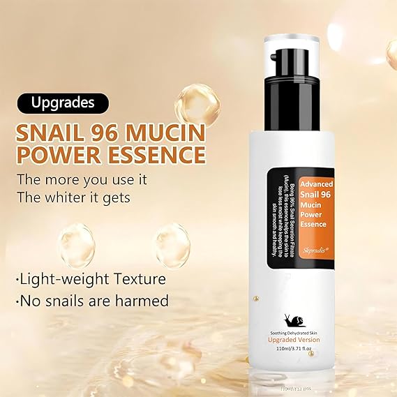 Advanced Snail 96 Mucin Power Essence | Lightweight Facial Essence with Snail Mucin for Daily Skincare Routine | Suitable for All Skin Types | Hydrating and Soothing Formula (110 ml, Unscented)