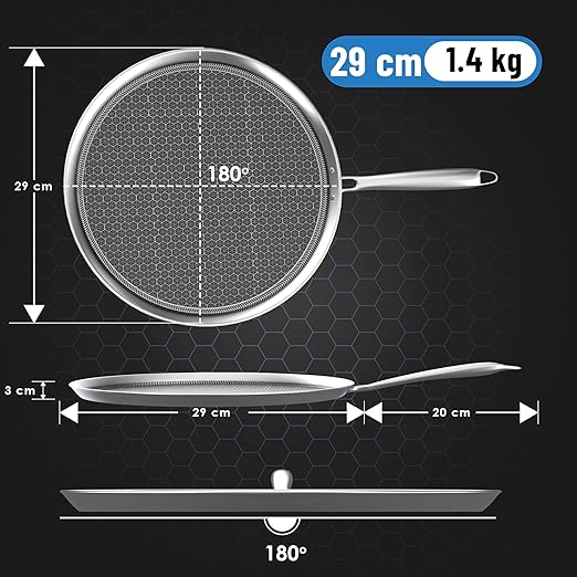 Esspy Nonstick Dosa tawa for Induction & Gas Stove 11.5inch/29cm Nonstick Tawa for Roti, Chapati, Chilla, Dosa – Stainless Tava Pan, 4.0 mm Thick, Riveted Handle, Food Safe, Dishwasher Safe