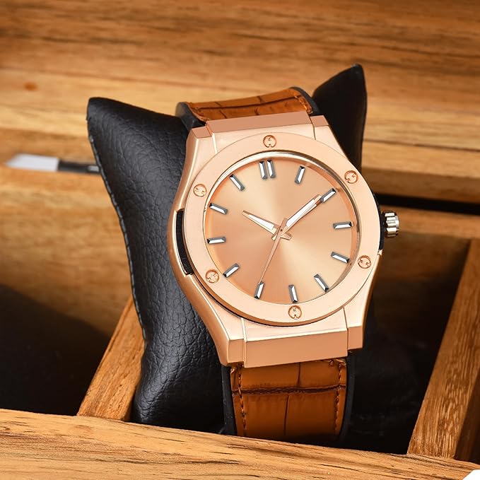SWADESI STUFF Analog Quartz Wrist Watch for Men and Boys | Stylish Leather Strap 