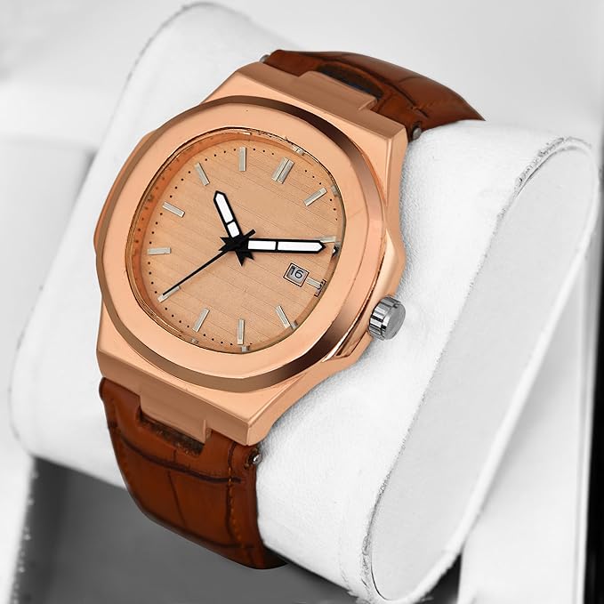 SWADESI STUFF Analog Quartz Wrist Watch for Men and Boys | Stylish Leather Strap 