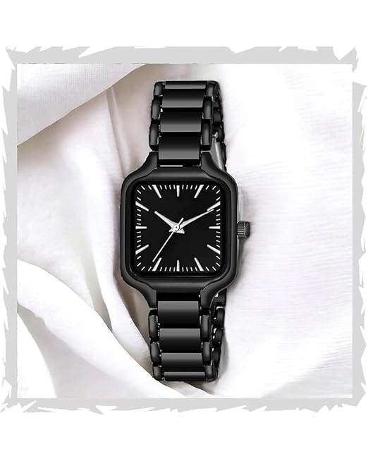 SWADESI STUFF Newly Arrived Sqaure Dial Rose Gold Stainless Steel Strap Casual Elegant Watch for Women