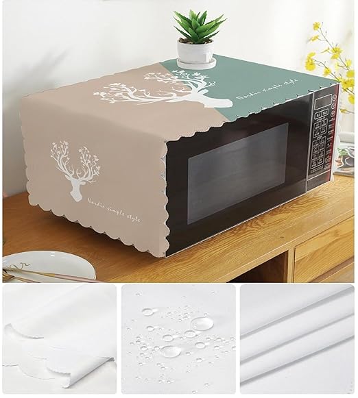 Dust-Proof Microwave Oven Cover for Kitchen Decor Durable Modern Design Kitchen Accessories - 100 * 35cm (White)