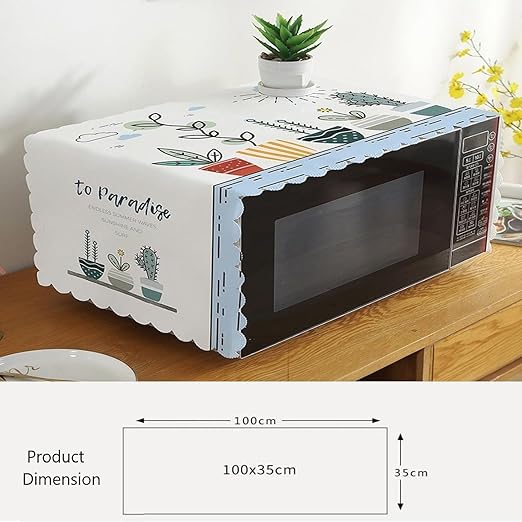 Dust-Proof Microwave Oven Cover for Kitchen Decor Durable Modern Design Kitchen Accessories - 100 * 35cm (White)