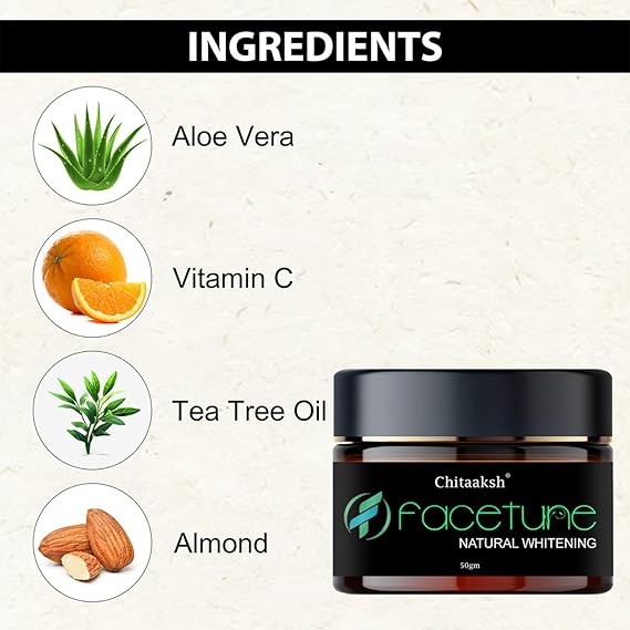 Chitaaksh Facetune Natural Whitening Face Cream for Removing Dark Spot, Acne,Under Eye Dark Circles + Whitening dark knuckle (50 GM)
