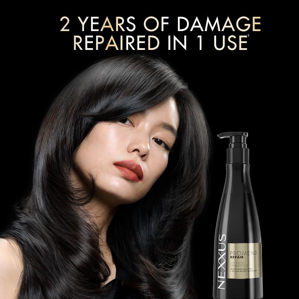 Nexxus Promend Repair Keratinizing Sulfate-Free Deep Bond Repair Shampoo For Very Damaged Hair 250ml | 12 X Stronger | 200% Smoother | Crafted with Magnolia Parfum Fragrance Profile