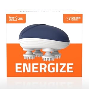 MEDTECH® Energize Electric Head Massager | Type-C Charging | Portable Head Massager for Hair Growth, Muscle Relaxation & Stress Relief | 3 Preset Modes
