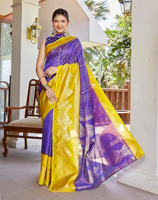 Yashika Women's Banarasi Kanjivaram Art Silk Saree| Sarees for Women Ethnic Wear