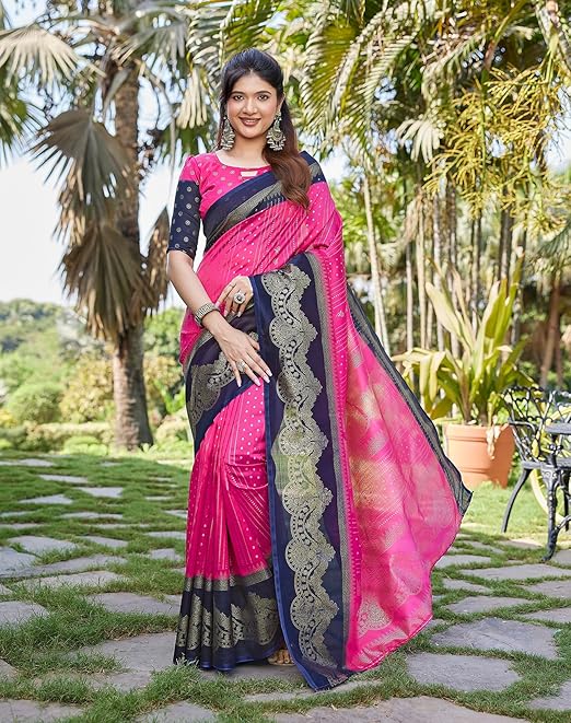 Yashika Women's Banarasi Kanjivaram Art Silk Saree| Sarees for Women Ethnic Wear