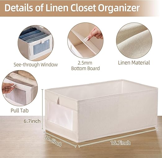 Zollyss 2 Pack Linen Storage Bins