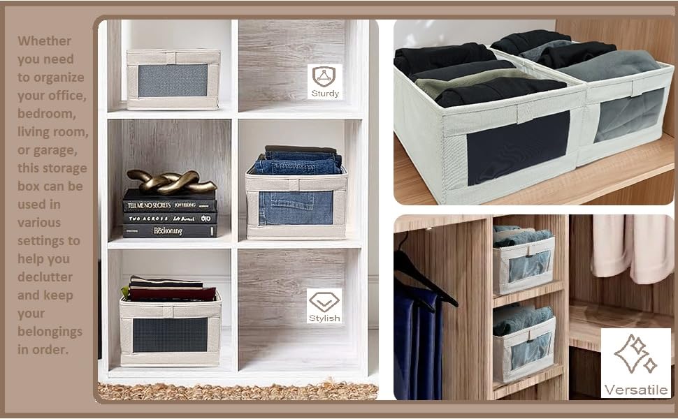 Zollyss 2 Pack Linen Storage Bins