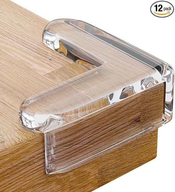Topinon 12 Pack Table Protectors, Corner Protector for Baby, Clear Furniture Corner Guards & Edge Safety Bumpers Cushion to Cover Sharp Furniture & Table Edges