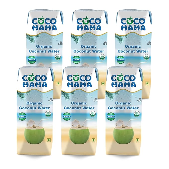Coco Mama Organic Coconut Water, 250ml| Pack of 6| Enriched With Electrolytes & Anti-Oxidants