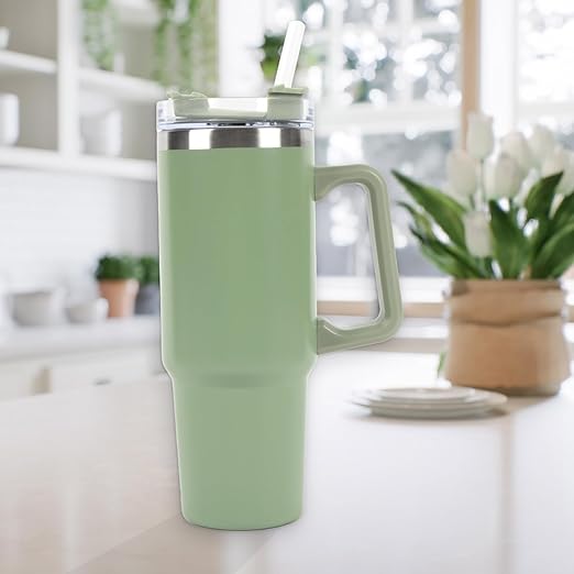 Zollyss Insulated Travel Mug Tumbler, 1200 ML, 24HRS Hot & 12HRS Cold, Stainless Steel, Dishwasher Safe, BPA-Free (Green)