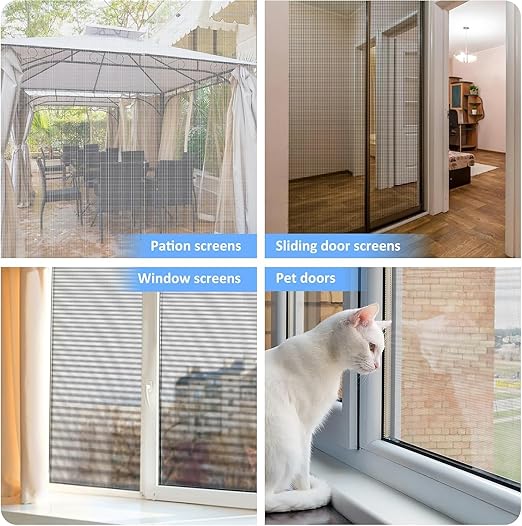 Artlicious 120 GSM Fiberglass Windows Mosquito Net Roll for Balcony Door (White(4x10ft))