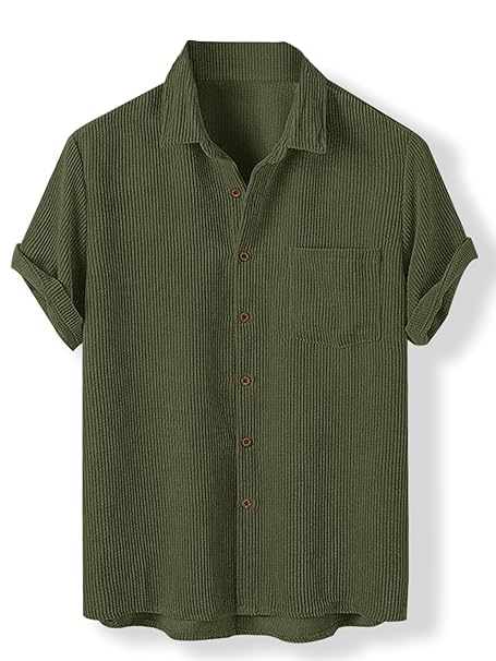 Noble Monk Mens Polyester Solid Casual Shirt |Half Sleeve