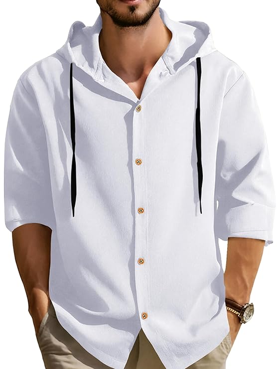Noble Monk Men's Relax Fit Hooded Shirt
