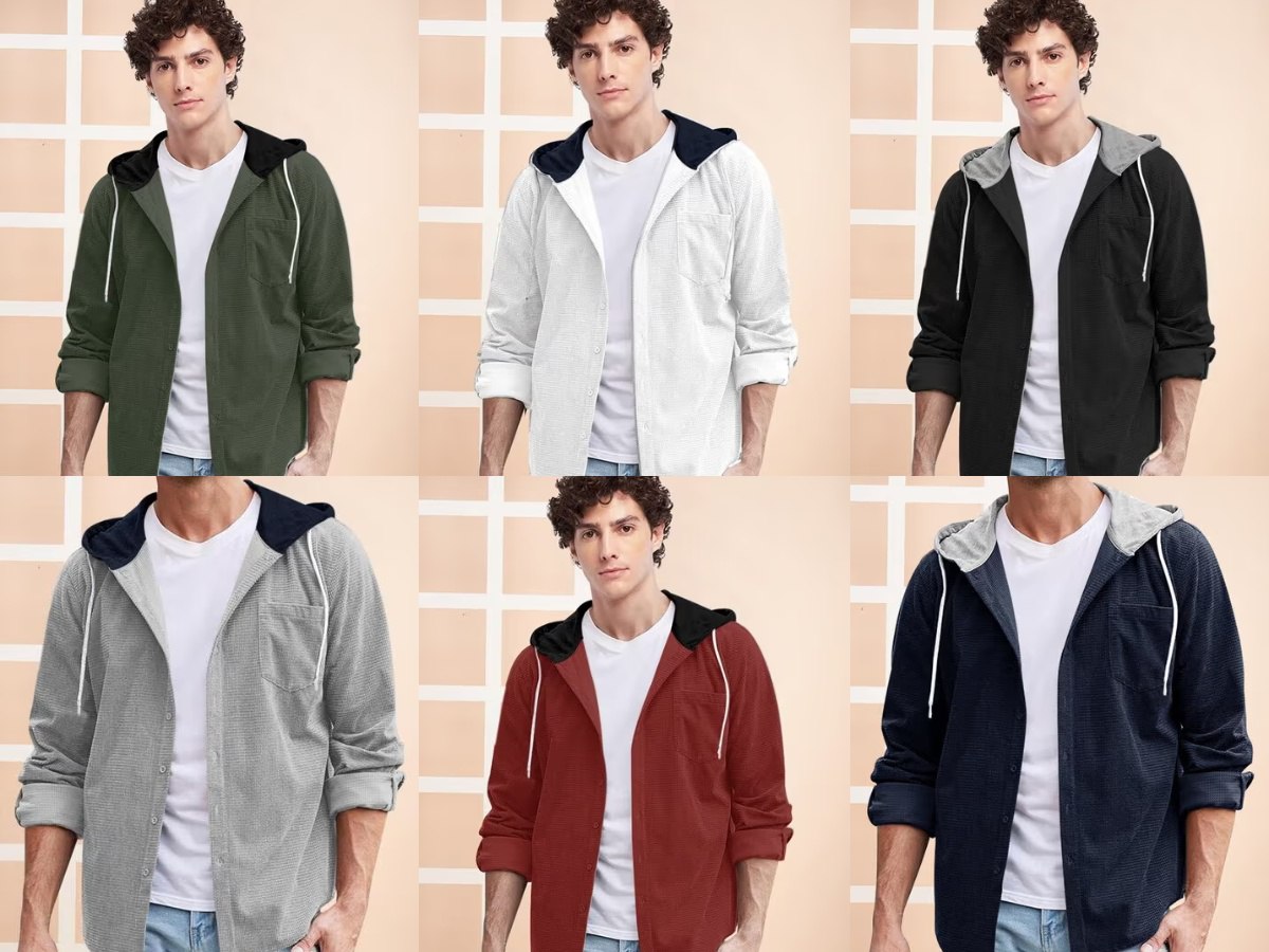 Noble Monk Men's Solid Regular Fit Shirt | Shirt with Hood