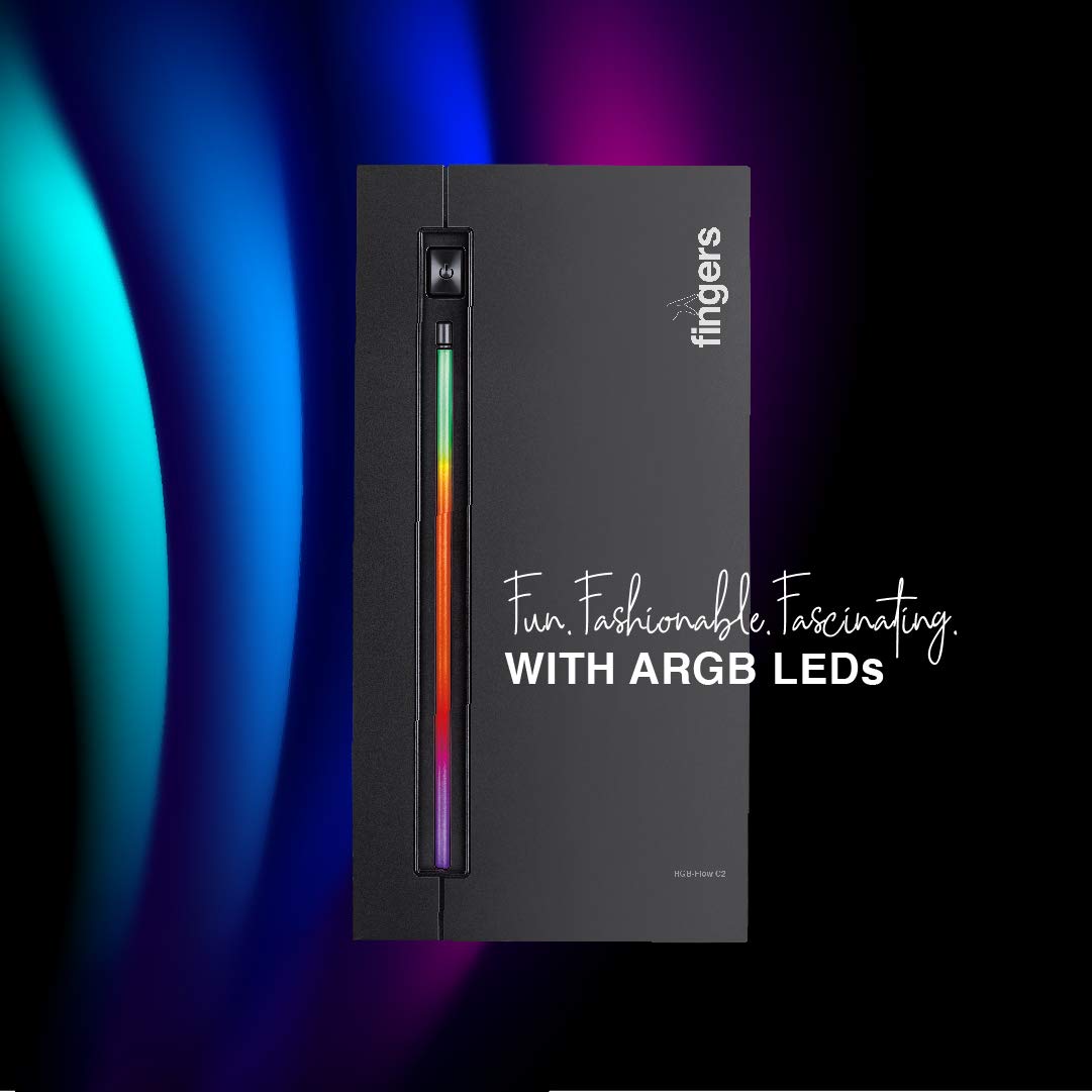 Fingers RGB-Flow India's First Micro ATX PC C2 Fashion Computer Case Cabinet with ARGB LEDs