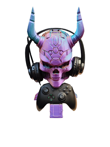 Support de casque et manette en forme de crâne