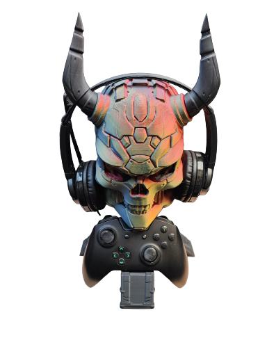 Support de casque et manette en forme de crâne