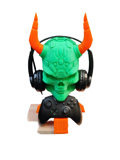 Support de casque et manette en forme de crâne