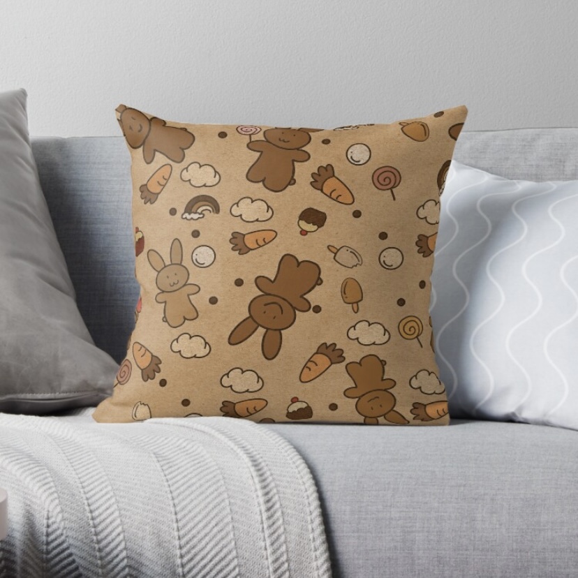 Sepia Rabbits Cushion Cover