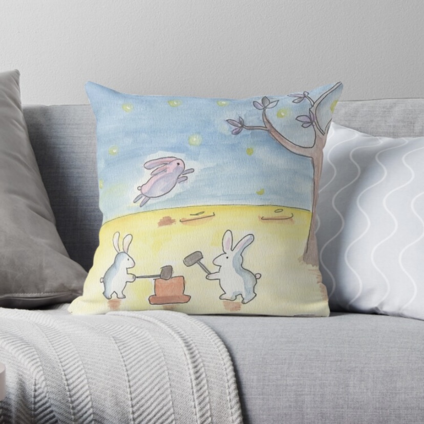 Moon Rabbits Cushion Cover