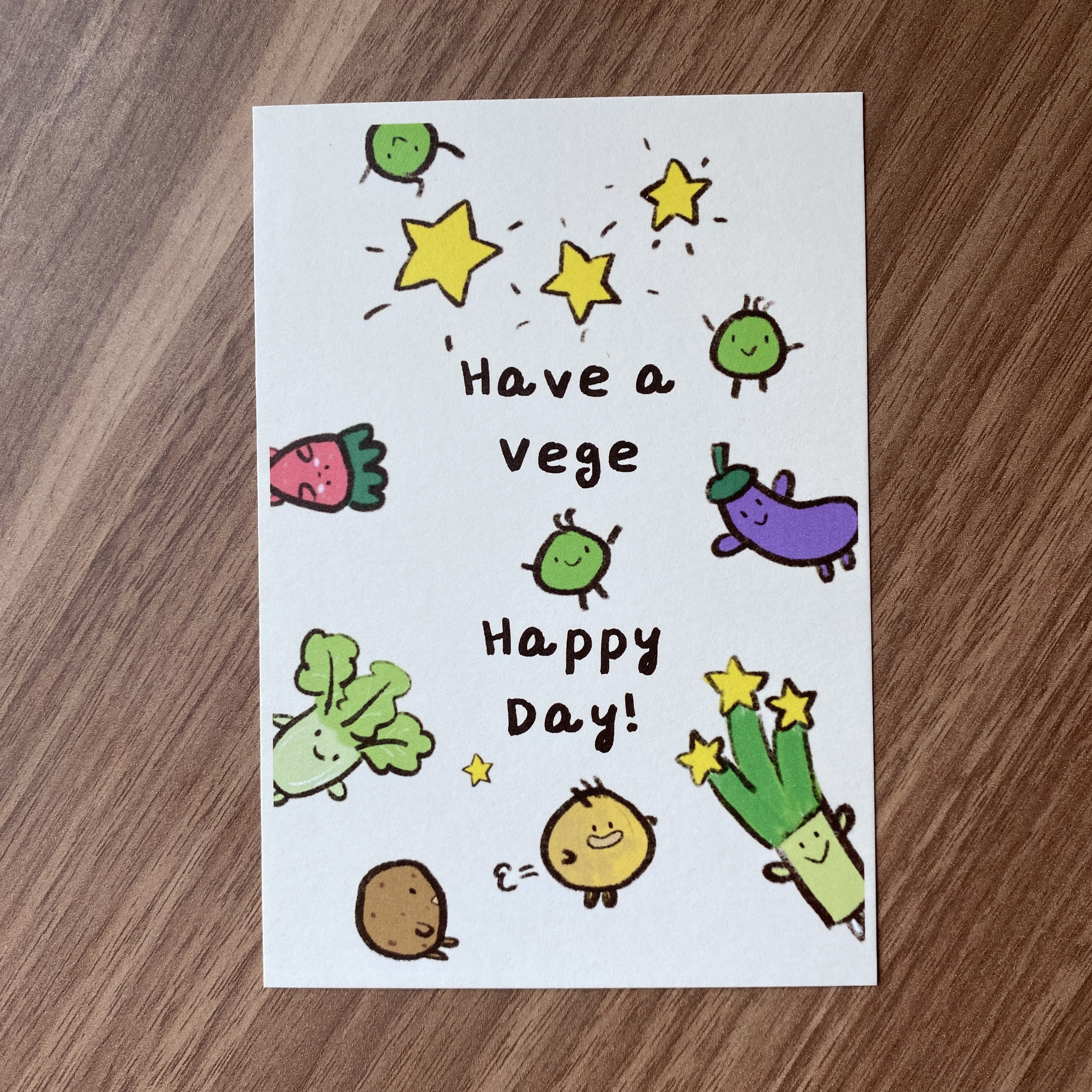 Vege Happy Day Postcard