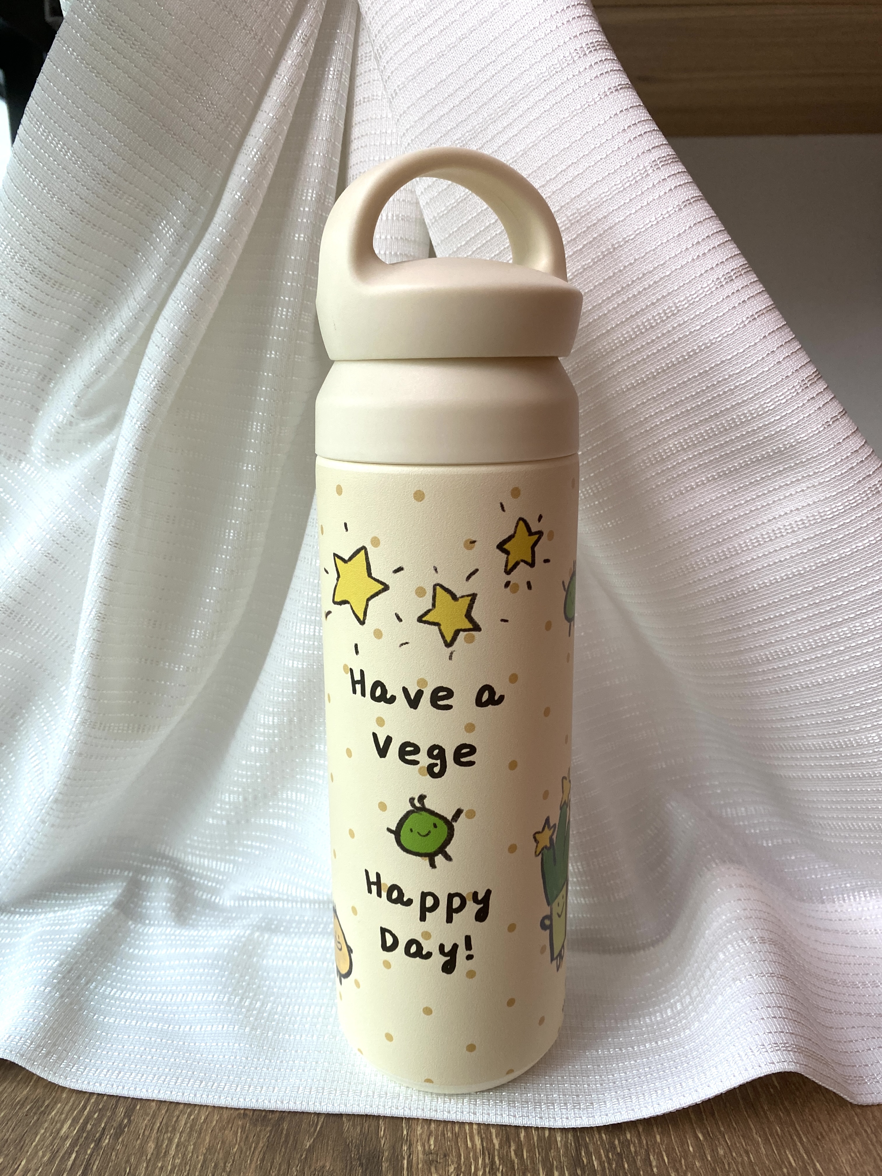 Happy Vege Day 500ml Thermal Flask Insulated Water Bottle