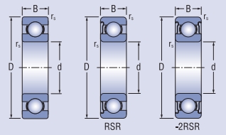 Roulement a billes Kinex  6206-2RS 