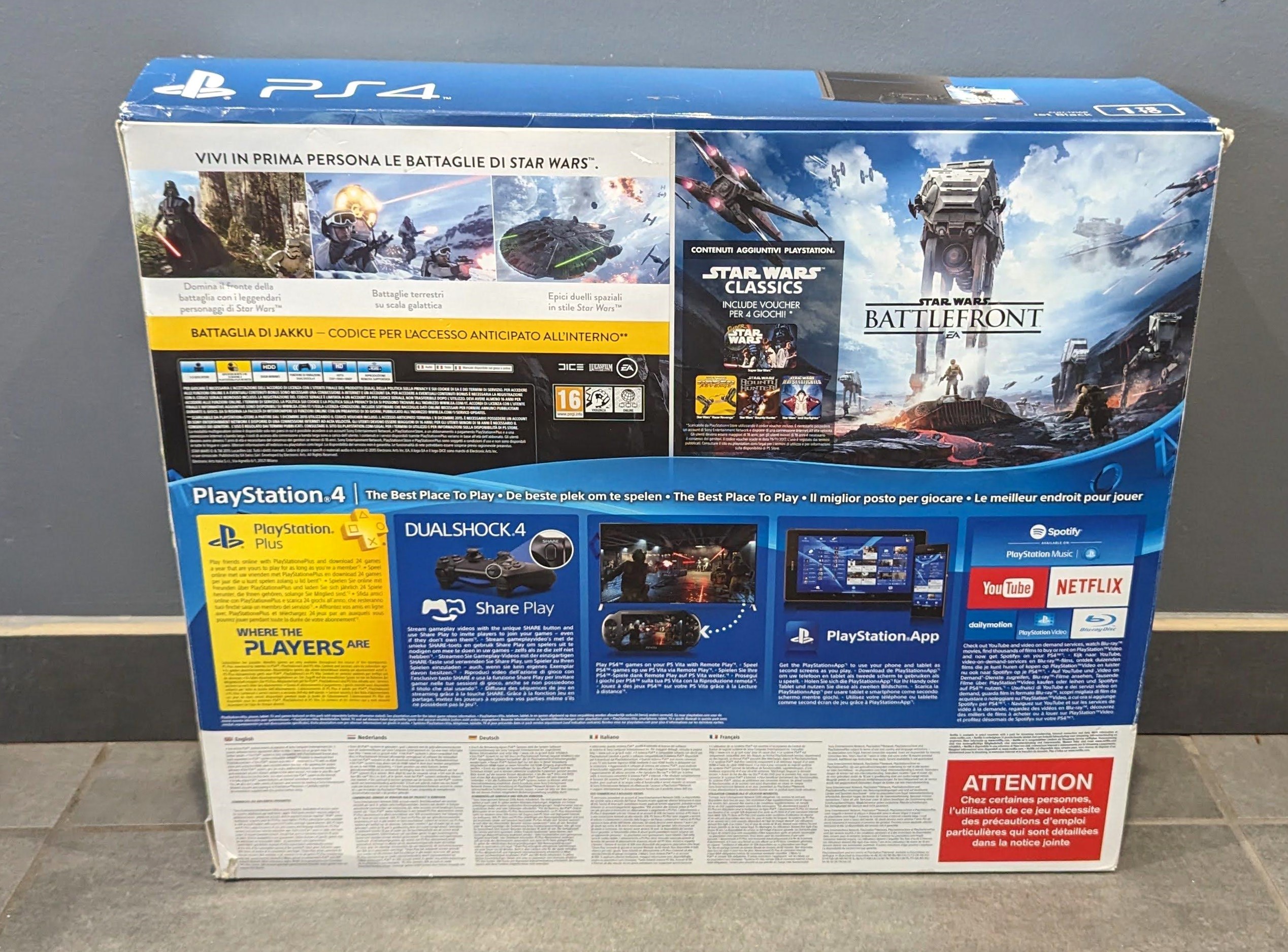 Pack Console Sony PS4 1 To Noire + Star Wars Battlefront