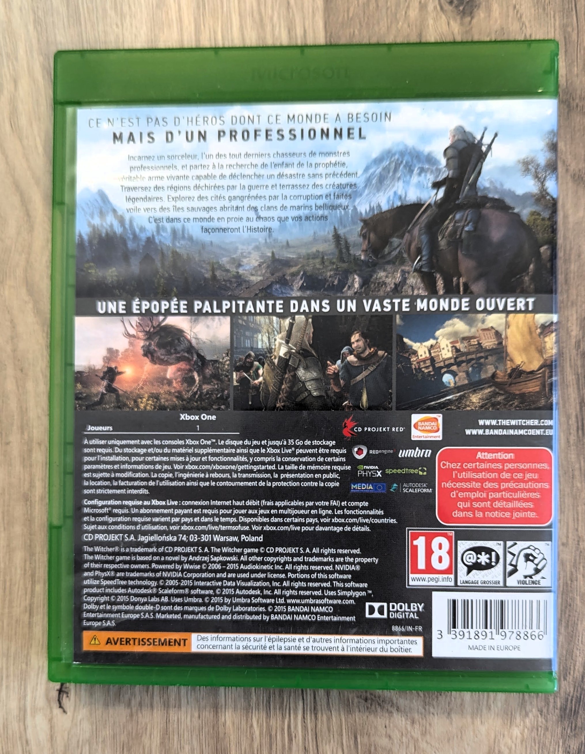 The Witcher 3 : Wild Hunt Xbox one