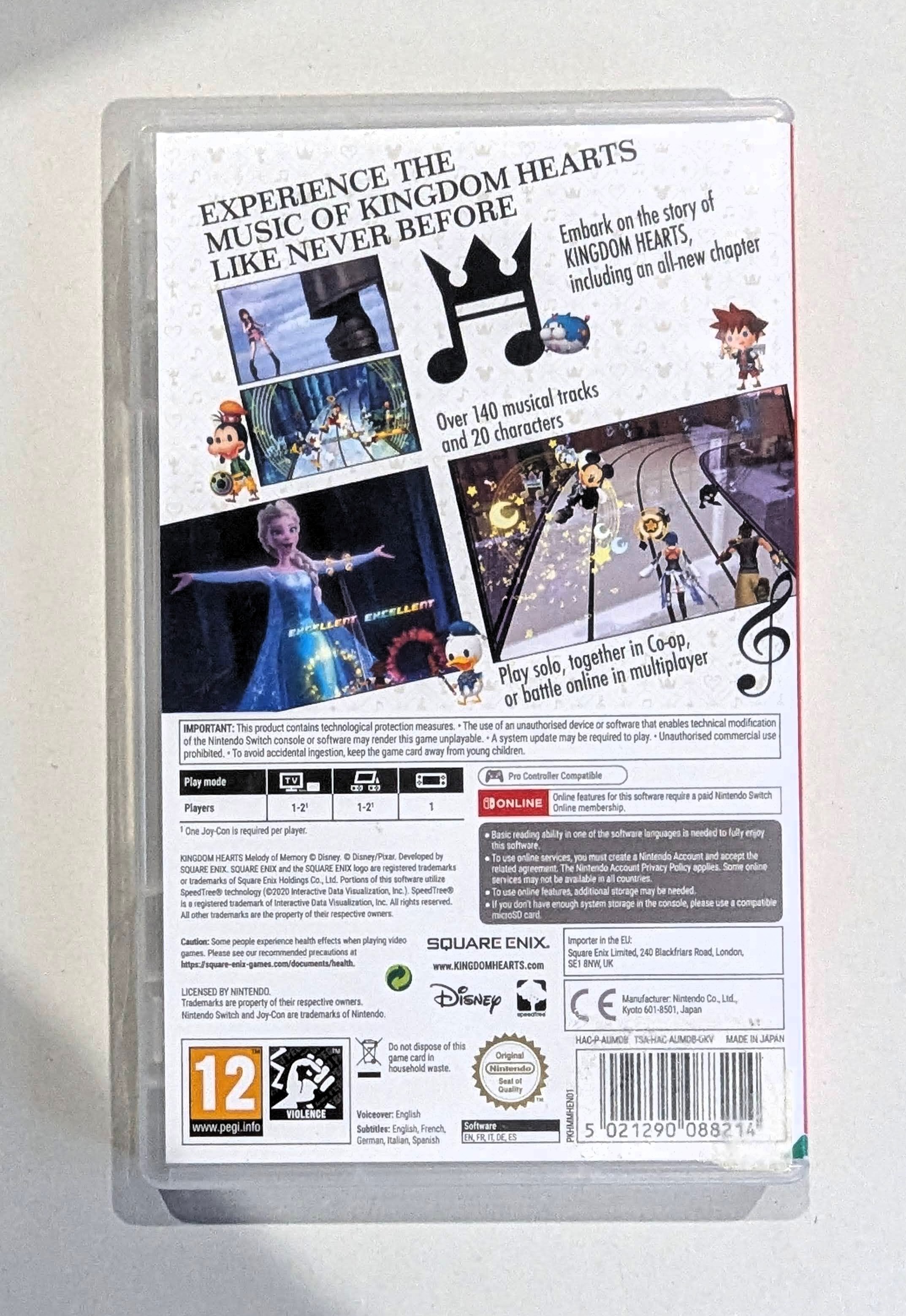 Kingdom Hearts Melody of Memory Switch