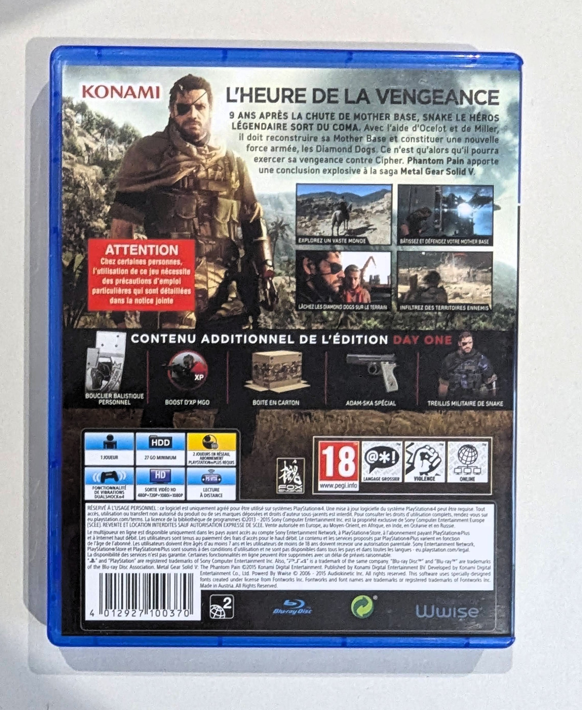 Metal Gear Solid V ( 5 ) : The Phantom Pain - Day One Edition PS4