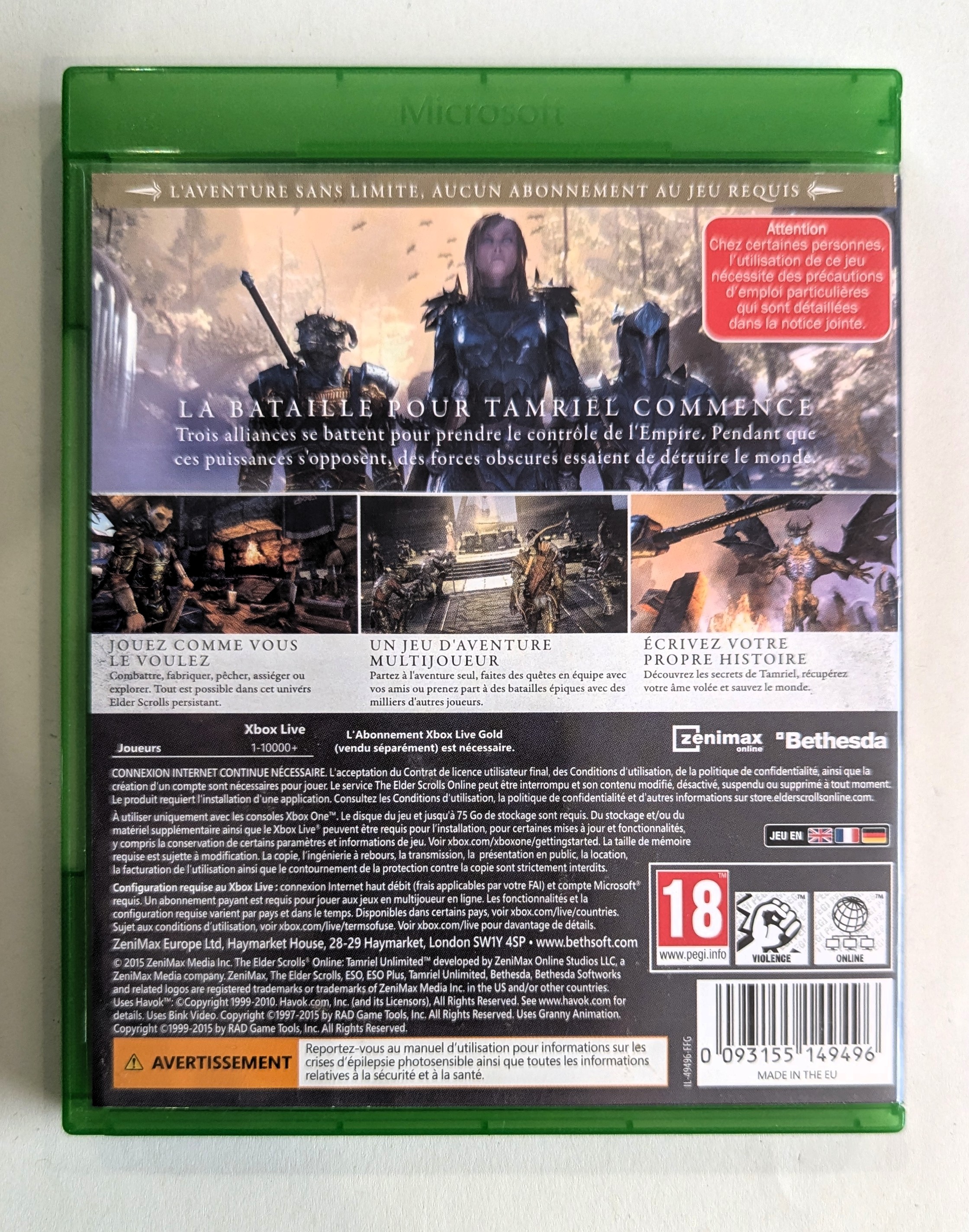 The Elder Scrolls Online : Tamriel Unlimited Xbox one