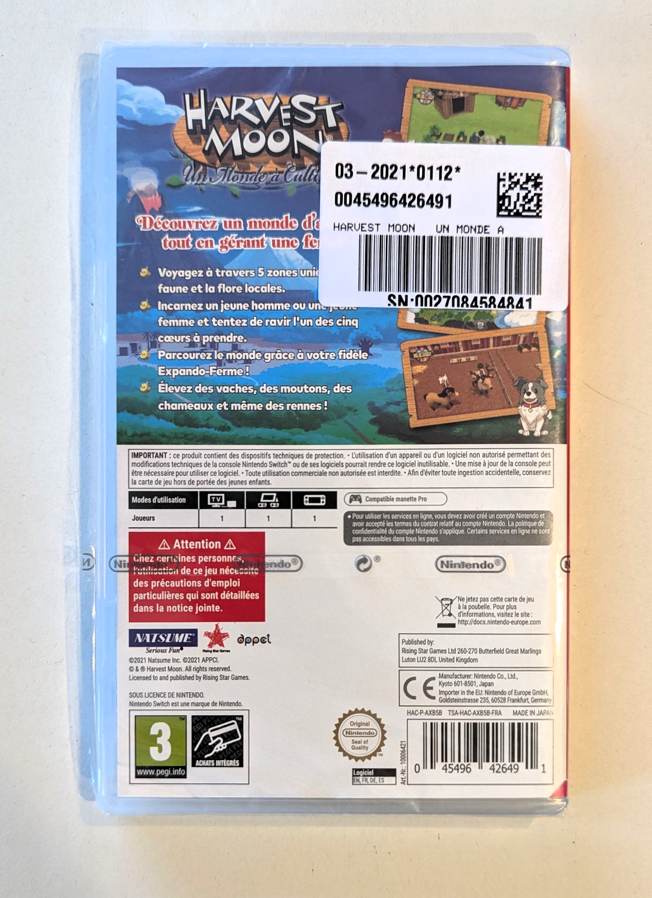 Harvest Moon : Un Monde à Cultiver Switch