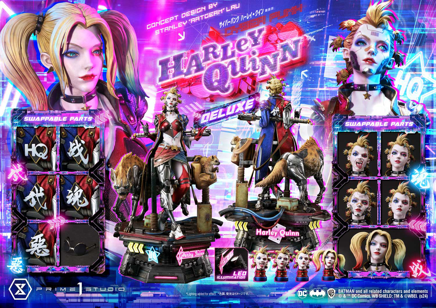 Ultimate Premium Masterline Batman (Comic) Cyberpunk Harley Quinn "Concept Design By Stanley Artgerm Lau" Dx Edition 1/4 Statue