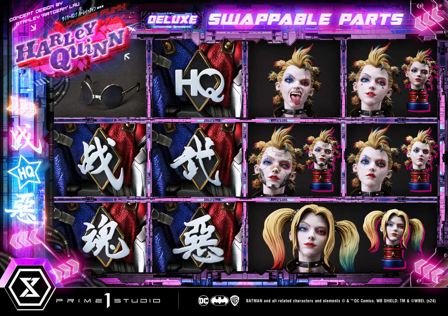 Ultimate Premium Masterline Batman (Comic) Cyberpunk Harley Quinn "Concept Design By Stanley Artgerm Lau" Dx Edition 1/4 Statue