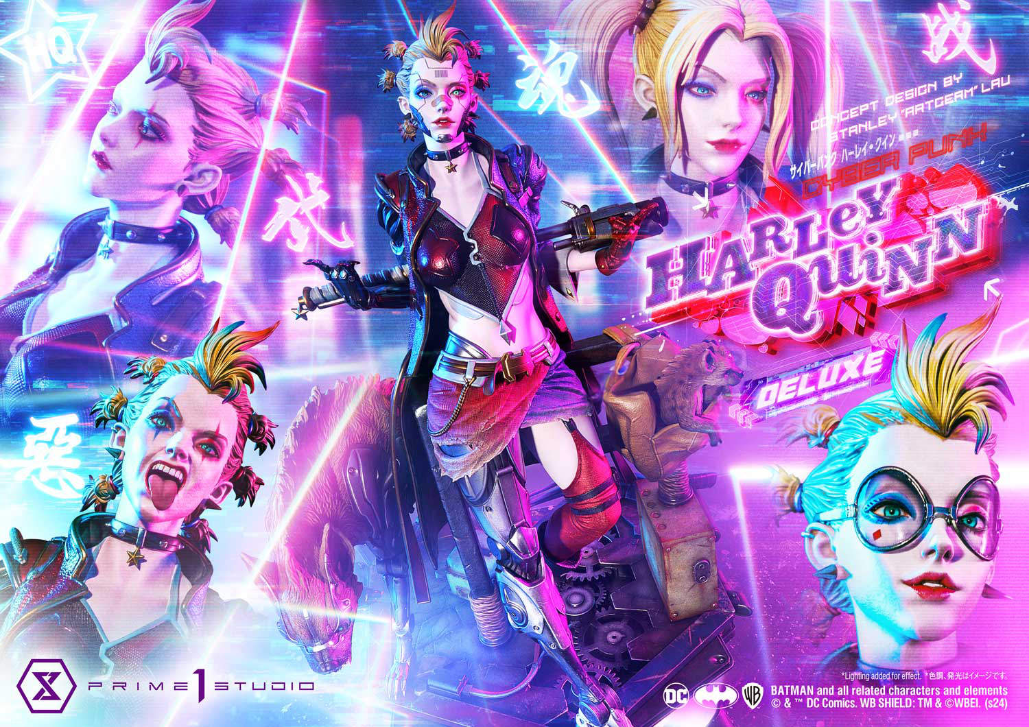 Ultimate Premium Masterline Batman (Comic) Cyberpunk Harley Quinn "Concept Design By Stanley Artgerm Lau" Dx Edition 1/4 Statue