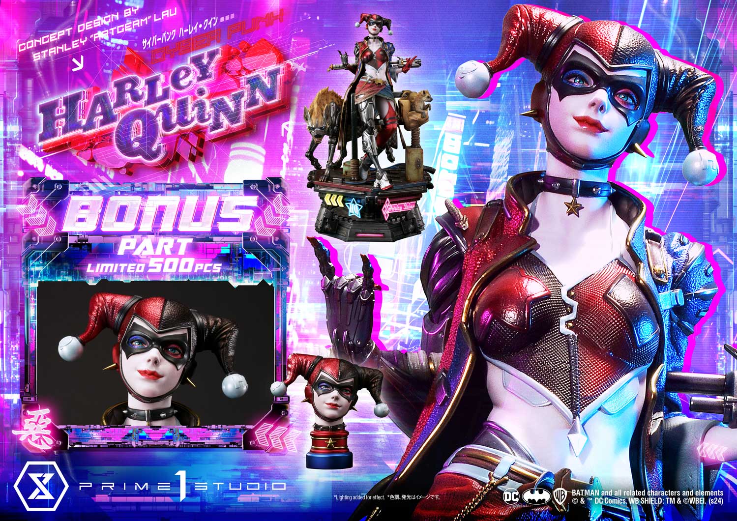 Ultimate Premium Masterline Batman (Comic) Cyberpunk Harley Quinn "Concept Design By Stanley Artgerm Lau" Dx Edition 1/4 Statue