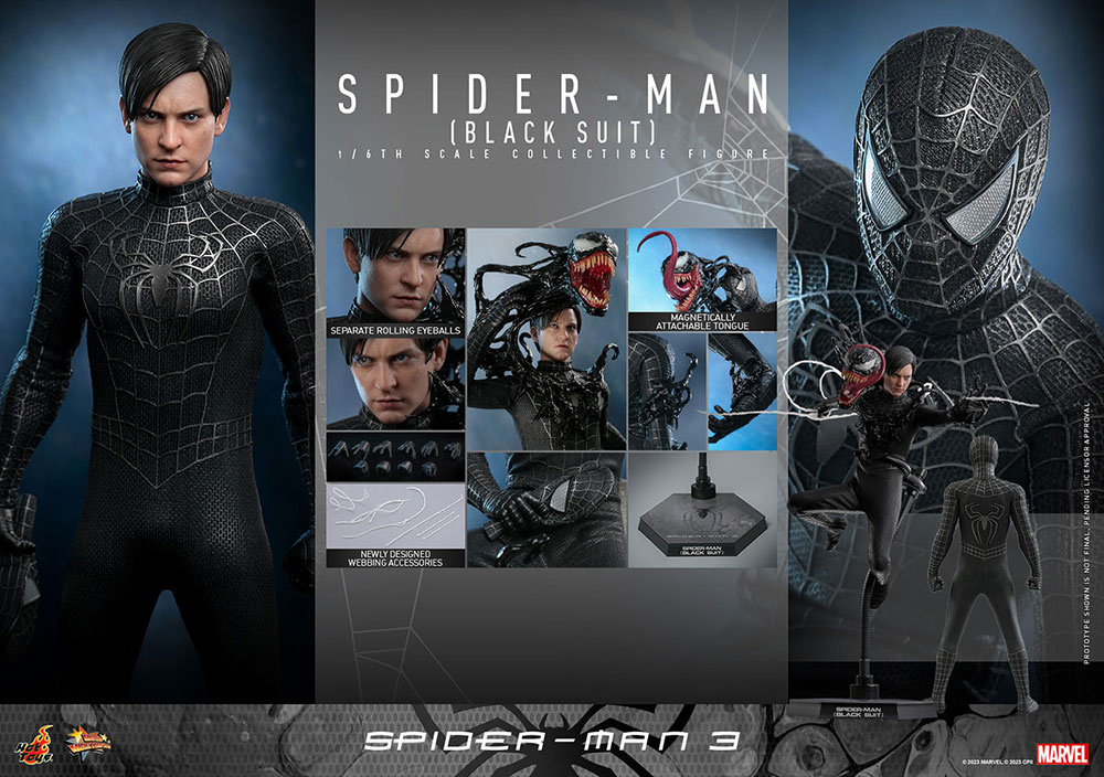 Spider-Man (Black Suit) - Movie Masterpiece Spider-Man 3 1/6 Scale Figure