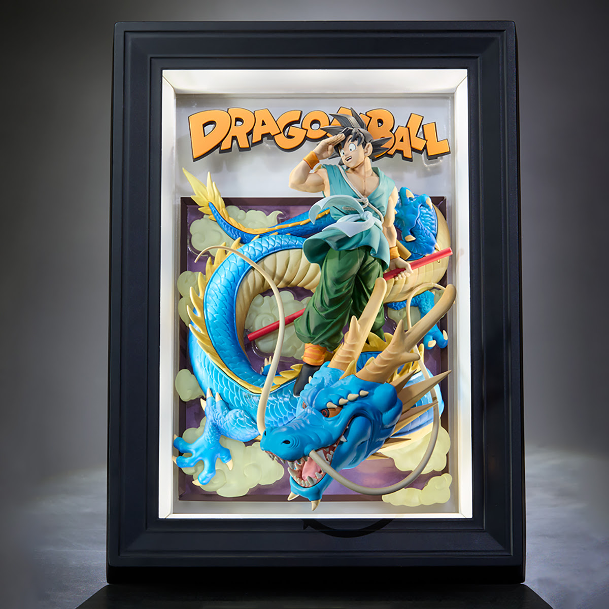 Son Goku And Dragon Cuadro 3D Dragon Ball Tamashii Art