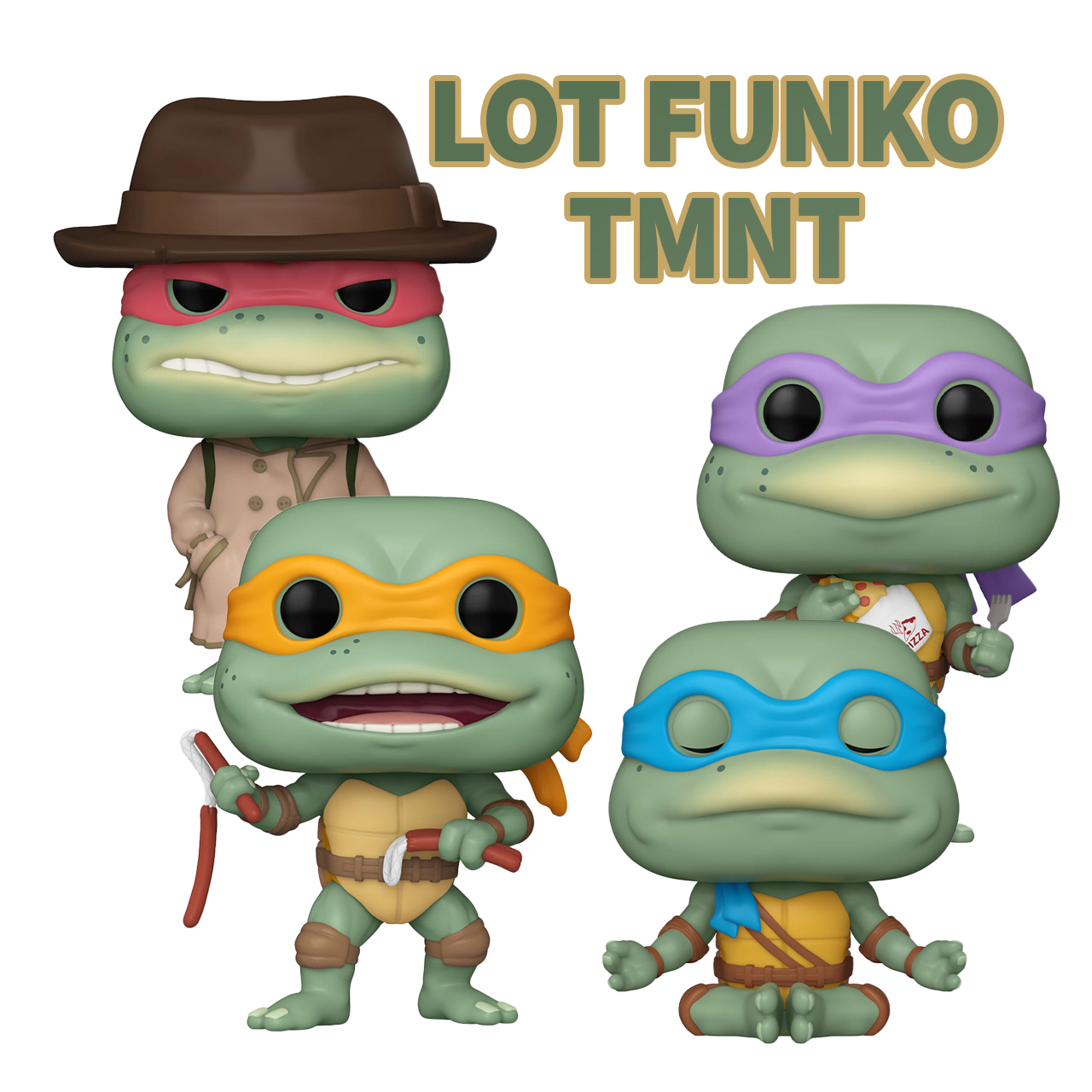 Teenage Mutant Ninja Turtles Lot 4 Turtles! POP! Movies Vinyl Figures 9 cm each