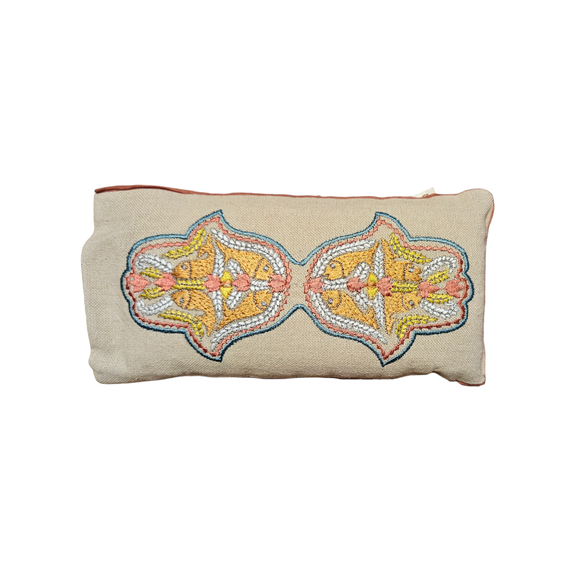 Coussin de relaxation pour les yeux avec graines de lin et huile essentielle de Lavande - Broderie main de Fatma