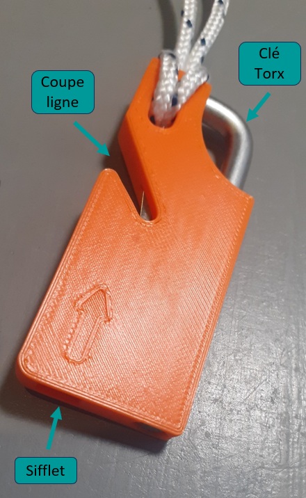 Outils multifonction - Clé torx M8 (T45) pour foil - sifflet de sécurité – Coupe ligne