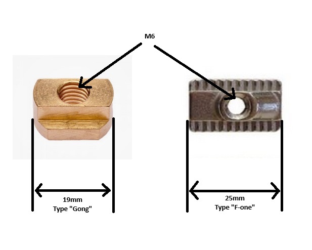 Paire de support d'inserts / Tnuts pour les planches de WingFoil / surf foil - avec verrouillage de position