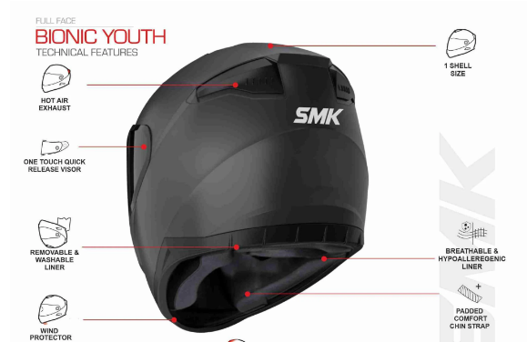 SMK BIONIC SPLACH UŽDARAS MOTO ŠALMAS VAIKAMS