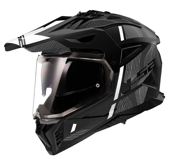 LS2 MX702 PIONEER II HILL JUODAS/BALTAS KROSINIS ŠALMAS