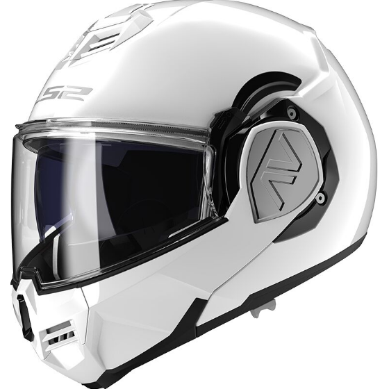 LS2 FF906 ADVANT SOLID BALTAS MODULINIS/PERVERČIAMAS MOTO ŠALMAS